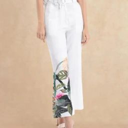 RAREISM Off White Polyester Printed Trousers-image-60