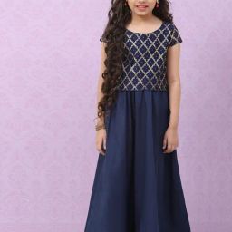 Biba Girls Navy Embellished Lehenga Set-picture-12
