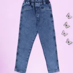 KiddoPanti Girls Blue Denim Jeggings-picture-8