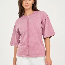Styli Pink Cotton T-Shirt-image-82