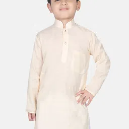SG YUVRAJ Boys Beige Solid Straight Kurta-9