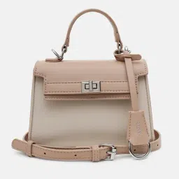 Kazo Off White Solid Small Sling Handbag-image-4