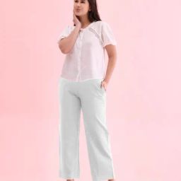 Go Colors White Solid Pants-image-36