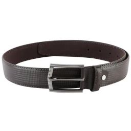 ZEVORA Brown Textured Leather Casual Belt-image-60