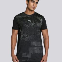 Puma One8 Black Slim Fit Printed Sports T-Shirt-image-22