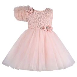 Wish Karo Kids Light Peach Applique Frock-image-49