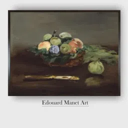 The Art House Brown & Green Basket of Fruit Wooden Framed Canvas Painting Wall Art-image-47