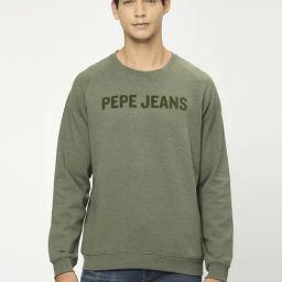Pepe Jeans Olive Regular Fit Logo Printed Sweatshirt-31