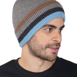 iSWEVEN Unisex Grey & Black Beanie-image-52