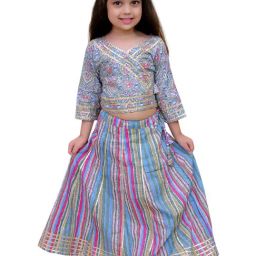 The Mom Store Girls Multicolor Cotton Printed Choli with Lehenga-image-92