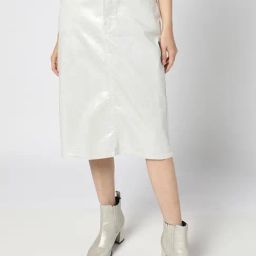 GAP Silver Regular Fit Solid Skirt-image-93