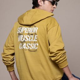 The Roadster Lifestyle Co. Printed Relaxed Fit Hooded Sweatshirt-image-96