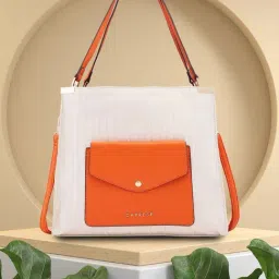 Caprese Faux Leather Cream Women Stachel Handbag-image-41