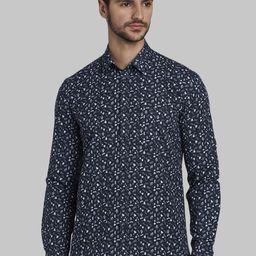 Parx Men Navy Blue & White Slim Fit Printed Casual Shirt-image-52