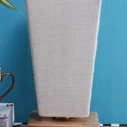 Devansh White & Beige Solid Traditional Column Table Lamp with Shade-53