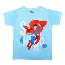 Superman Boys Blue Printed Round Neck T-shirt-image-79