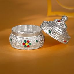 GIVA 925 Silver and Yellow Jeevan Kumkum Box-image-41