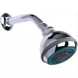 EUROBRASS 76.2 mm (3 Inch) Brass Silver, Blue And Black Wall Mount Overhead Rain Shower-45