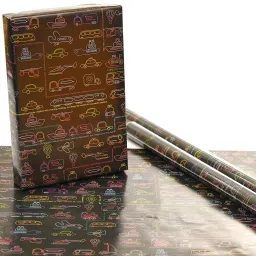 eVincE - thoughtful PRESENTations CARS01L25  matte fun fact filled attractive bright colorful transport systems Easter, Kids birthdays, theme parties 20 x 28 Inch Gift Wrapping Paper (Pack of 25 Piece)-image-12