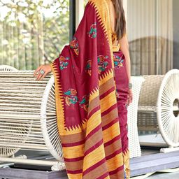 DIVASTRI Kalamkari Block Print Saree image 4