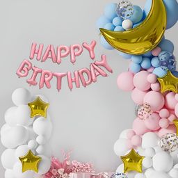 Special You 68 Pcs Pink & White Birthday Decorations-image-52