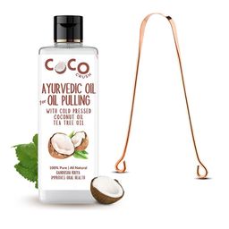 Coco Crush Ayurvedic Coconut & Tea Tree Oil For Oil Pulling With Copper Teeth Cleaner-50ml-6