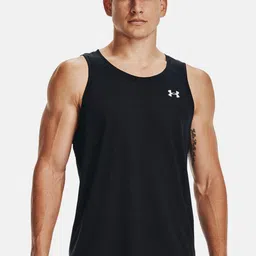 UNDER ARMOUR Men Black Streaker Singlet Brand Logo Printed Running T-shirt-image-22