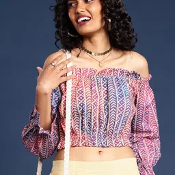 Taavi Dabu Pure Cotton Off-Shoulder Top And Palazzos-image-0