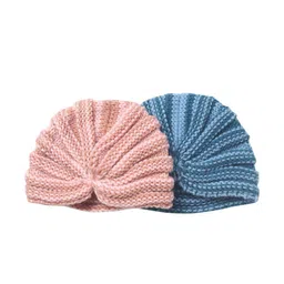 EL REGALO Unisex Kids Pink & Blue Pack of 2 Beanie Caps-picture-17