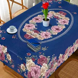 KANUSHI INDUSTRIES Blue Floral Waterproof 4-Seater Table Cover-image-27