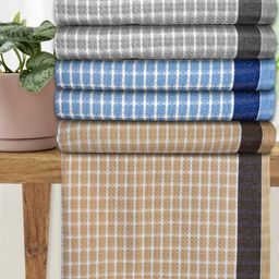 Athom Living Brown & Blue 5 Printed Cotton 210 GSM Bath Towel-image-31