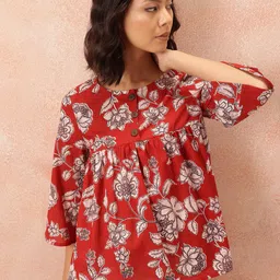 all about you Floral Print Cotton Top-image-87