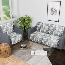 Myntra Elegant Homes Grey 6 Pieces Cotton 3 Seater Sofa Cover-image-23