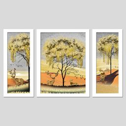 Wens Set Of 3  Modern Nature Wall Art Painting - White-image-90