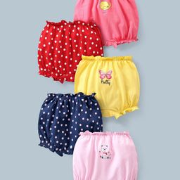 Doodle Poodle 100% Cotton Bloomer Polka Dot Printed Bloomer Pack of 5 - Multicolour-image-34