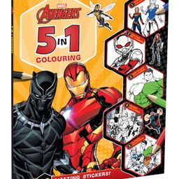 Avengers: 5-In-1 Colouring | Stickers, Coloring & Activities Books for Kids-0