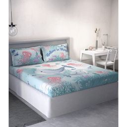 D Décor Double Bedsheet Lb38-aqua Glass Blue-image-76