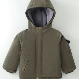 Kookie Kids Full Sleeves Solid Color Winter Jacket- Light Green-image-49