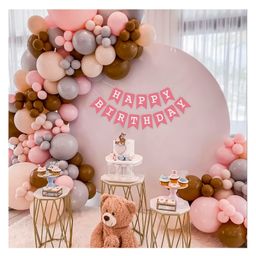 Bubble Trouble Brown Birthday Decoration Items for Girl Peach Color Rosegold & Peach Balloon Decoration Brown Balloons Birthday Brown Decoration Kit Birthday Decoration Kit for Baby Girl-1