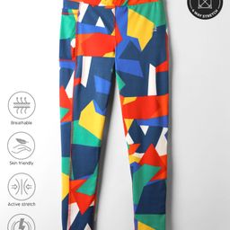 Pine Active Full Length Super Stretch Abstract Printed Leggings - Multicolor-image-71