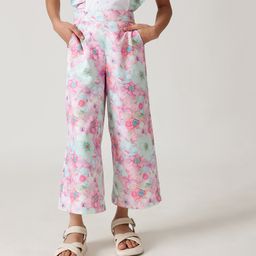 One Friday Floral Printed Flared Trousers - Multi Colour-image-1