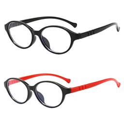 SYGA Pack of 2 Kids Anti-Blue Light Blocking Lightweight Retro Round Glasses for Age 4 to 9 Years old (Red & Black)-image-74
