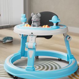 StarAndDaisy 360 Baby Walker 6-24 Months 7 Level Height Adjustment Walker for Kids with Switchable Food & Musical Toy Tray-Sky Blue-image-15