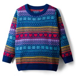 Pine Kids Knit Full Sleeves Pullover Sweater with Fair Isle Design - Blue-picture-27
