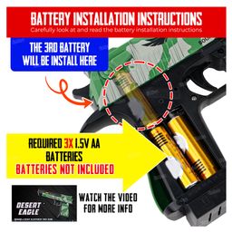 Fiddlerz Light and Sound Police Army Style Pistol Gun Toy with Moving Top Loader Telescopic Barrel and Target Projection Effect, Desert Eagle Pistol Pack of 1 (Random Color Dispatch) image 2