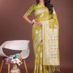 KALINI Women Woven Design Zari Banarasi Saree-image-73