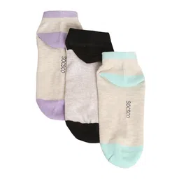 MUTAQINOTI Women Set of 3 Assorted Ankle-Length Sports Antimicrobial Socks-image-71