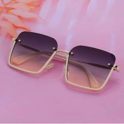 Carlton London Premium Gold Toned & UV Protected Lens Rectangle Sunglass for Women (55)-picture-46