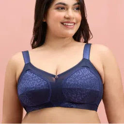 Nykd By Nykaa Ultimate No Bulge, Shape & Support Non Padded Non Wired Lace Bra NYB033 Navy Blue-picture-40