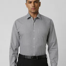 Van Heusen Men Spread Collar Micro Checked Cotton Formal Shirt-image-46